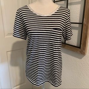 J. Crew Black and White Striped Top